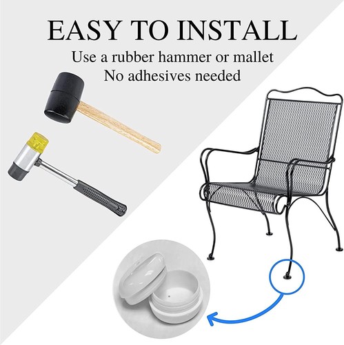1 - 1/2" Deluxe Insert Plastic White Glide Protects Floors from Scratches 32Pcs - Picture 5 of 6