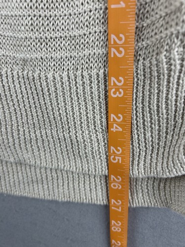 Suéter tejido costero para mujer Tahari talla mediana beige transpirable lino playero - Imagen 4 de 10