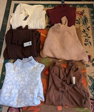 NWT 6 Hollister Sweaters Womens Medium Crew Turtleneck Cropped Zippered