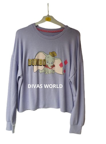 Disney Dumbo Fleece Sweatshirt Ladies Pullover Jumper Ladies PJ PRIMARK - Picture 7 of 7