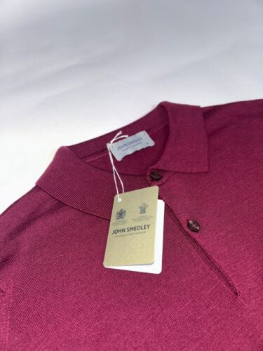 John Smedley Men's Knitted Polo Shirt Camden Knit Button LS Merino Wool England - Picture 13 of 25