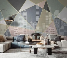 3D Graphic Architecture G841 Wallpaper Wall Murals Removable Self-adhesive Honey
