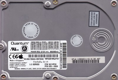 Quantum LC20A02K   p/n: 655-0868  20Gb   IDE  Hard Drive  B5-8