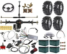 Go Kart Rear Axle Kit 48v 1000w Motor Differential Wheels Steering Rack ATV Quad