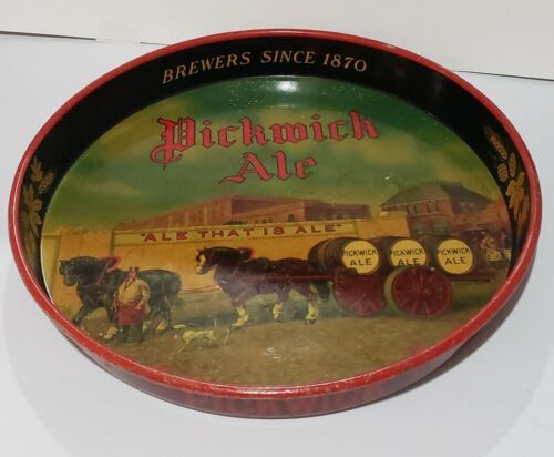 Vintage Haffenreffer & Co Inc. Brewing Pickwick Ale 12" Beer Tray - Picture 1 of 17