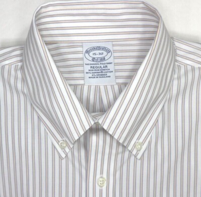 Brooks Brothers Regular Fit Dress Shirt 15-32 SUPIMA Cotton Non-Iron Stretch | eBay Brooks Brothers Regular Fit Dress Shirt 15-32 SUPIMA Cotton Non-Iron Stretch | eBay