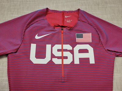 Nike Pro Elite Speedsuit XS Mens Red Blue USA International Team