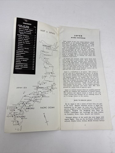Folleto vintage de tu guía de Japón 1963 folleto mapa fotos viaje turista - Imagen 2 de 7