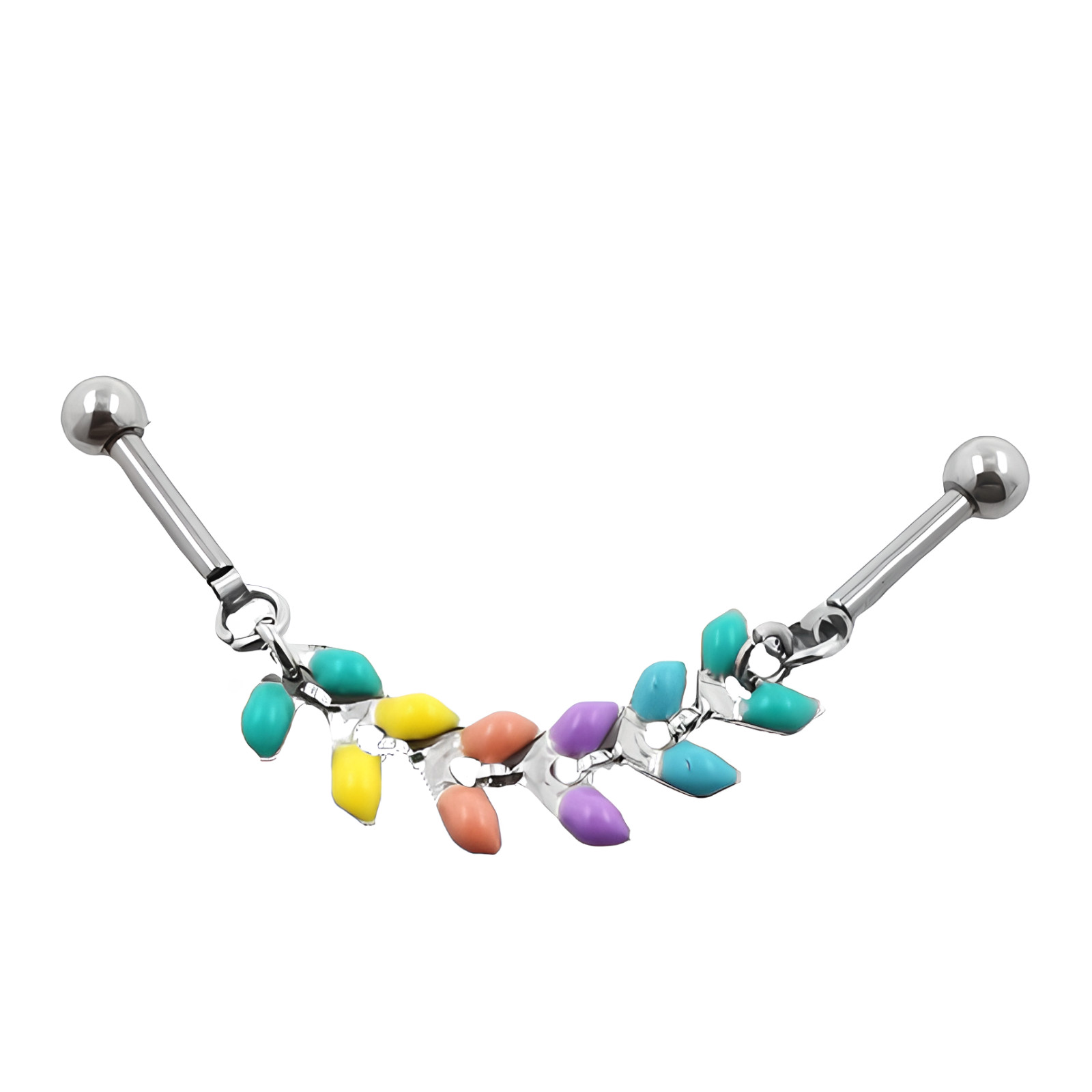 Scaffold Bar Chained Flexible Coloured Arrow Body Piercing Barbell Jewellery Bar