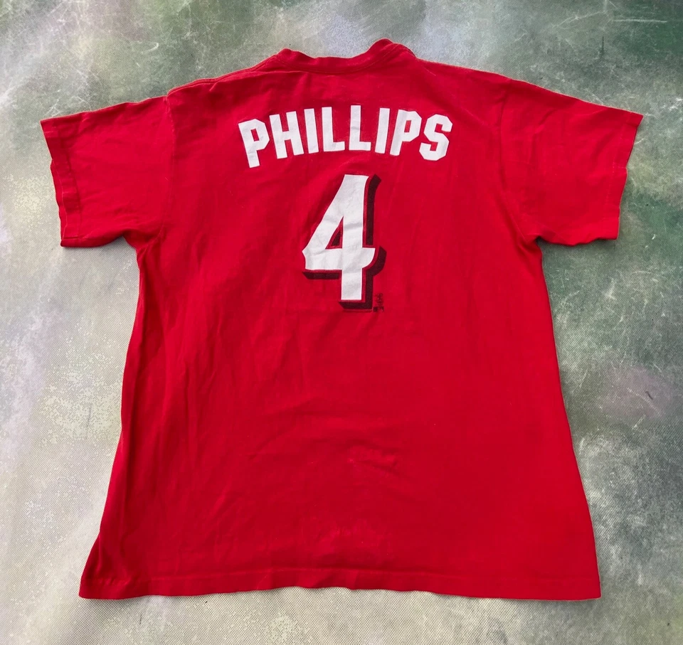 Лот из 2 MLB Cincinnati Reds Phillips #4 скамейка #5 мужские футболки размер L. - Изображение 4 из 4