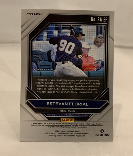2021 Panini Prizm Baseball 1/1 Estevan Florial Rookie Auto White Sparkle SSP /1 - Picture 3 of 4