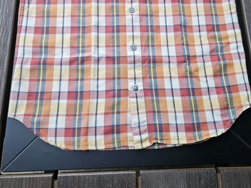 Ibex Shirt Mens Small Red Yellow Plaid Wool Button Up Outdoors Camping Hike - Picture 8 of 10