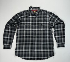 Eddie Bauer Mens Large Travex Flannel Button Shirt Performance Hiking Modern