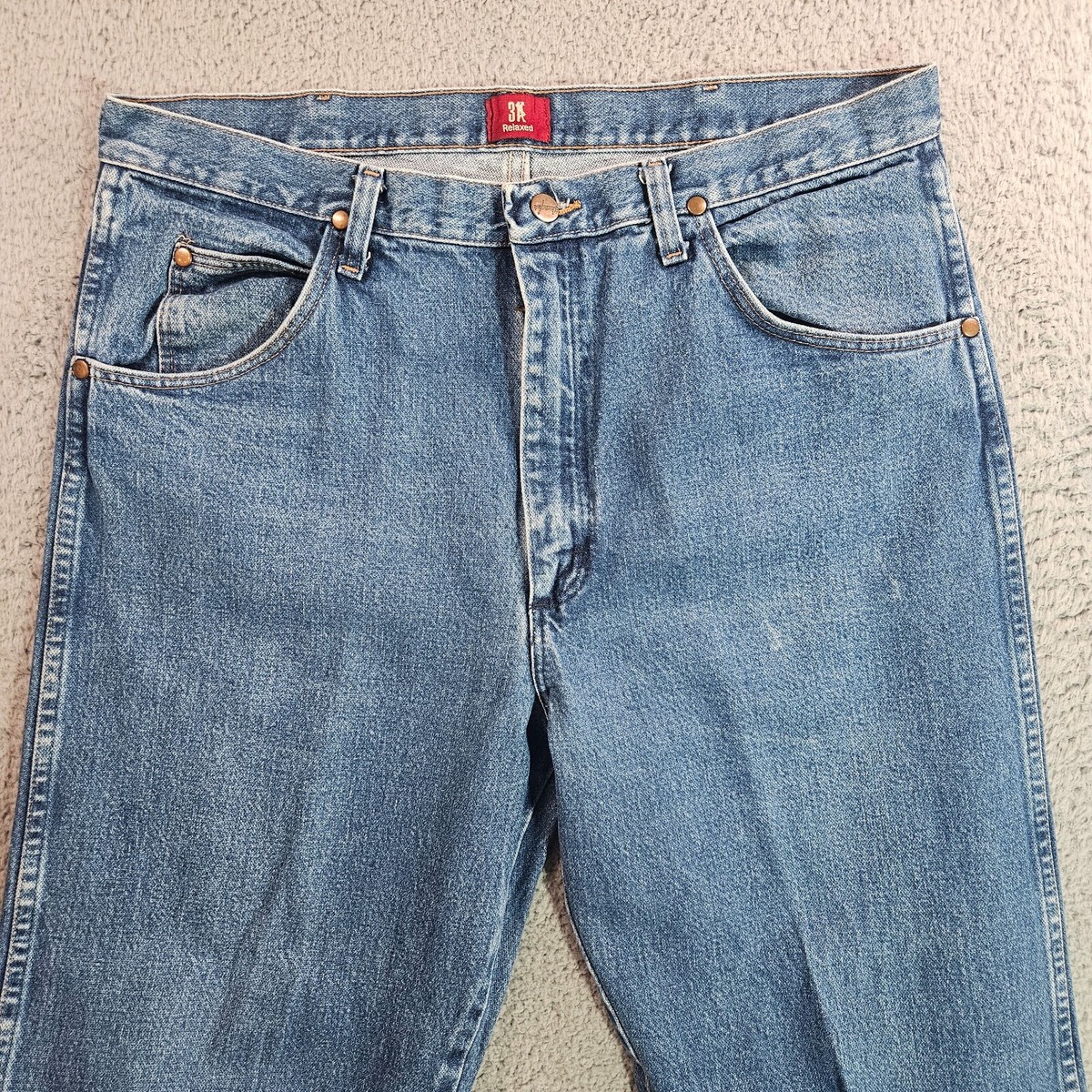 Wrangler 3K Relaxed Jeans Men Size 35x 36 Blue Denim Zip | eBay