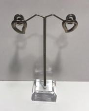 Sterling Silver 925 Open Heart Stud Post Earrings