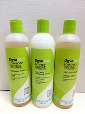 DevaCurl Lot of 3 Shampoo's!  2ea. LOW POO & 1ea. NO POO 12 oz.