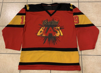 Adult Medium Pro Joy Franklin Blast #19 Red Hockey Jersey