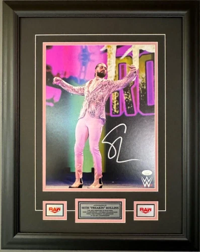 WWE Superstar Seth Freakin Rollins Wrestling Signed 11x14 Framed JSA Authentic