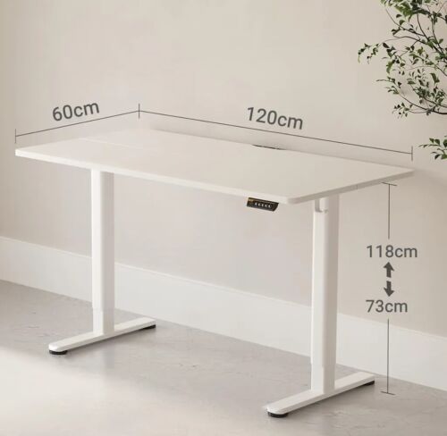120x60cm Stabil Schreibtisch Höhenverstellbar Elektrisch Standing Desk mit Rolle - Bild 13 von 16