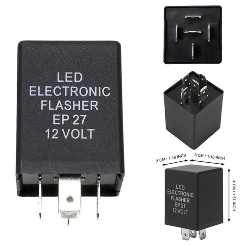 5-Pin LED Flasher Relay Fits for EP27 FL27 LED Turn Signal Lamps Hyper Flash 12V - Foto 1 di 13