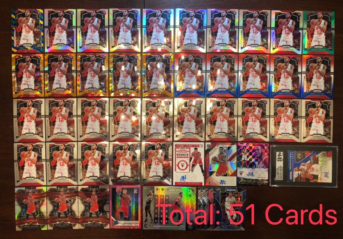 2019 Prizm Choice Yellow Blue Green Shimmer Silver 294 Daniel Gafford RC Wizards