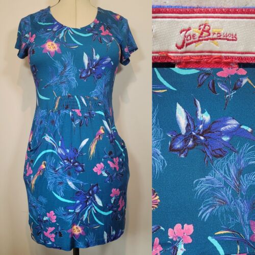 Joe Browns Damen Jersey Tunika Top blau Blumenmuster Taschen Größe 12 - Bild 1 von 7