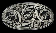Celtic Scroll Belt Buckle Rainbow Metals Solid WHITE Bronze Satin finish New 