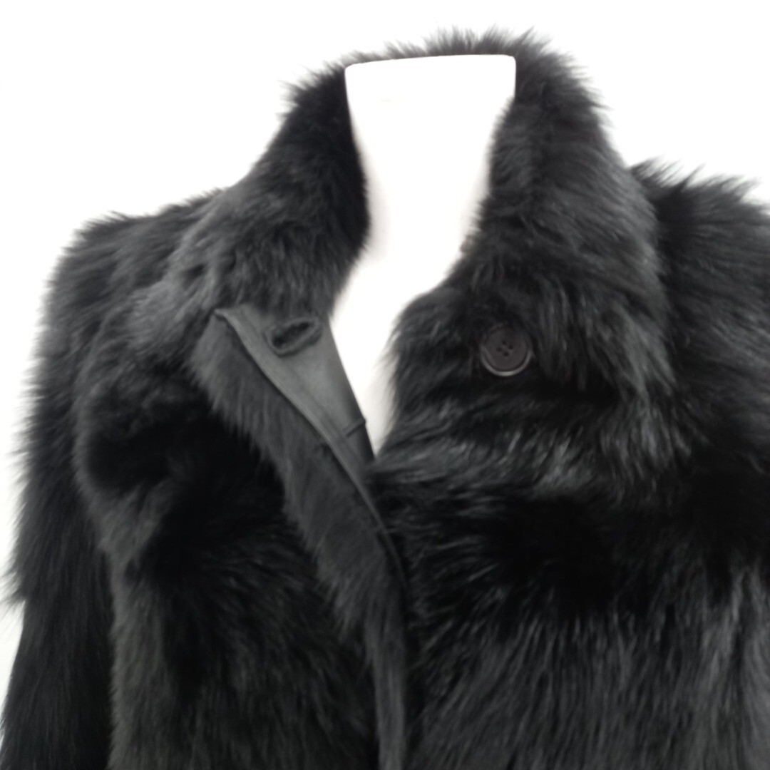 Whistles Fur Coat ML UK 12 Black Goat Leather Womens RMF51LW eBay