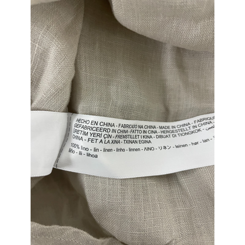 Massimo Dutti Mens Shirt L Large Button Up Linen regular fit Beige 0187/446 NWT - Picture 10 of 12