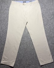 Nautica Men Pants 36x31 Brown Khaki Straight Legs Tailored Fit Chinos