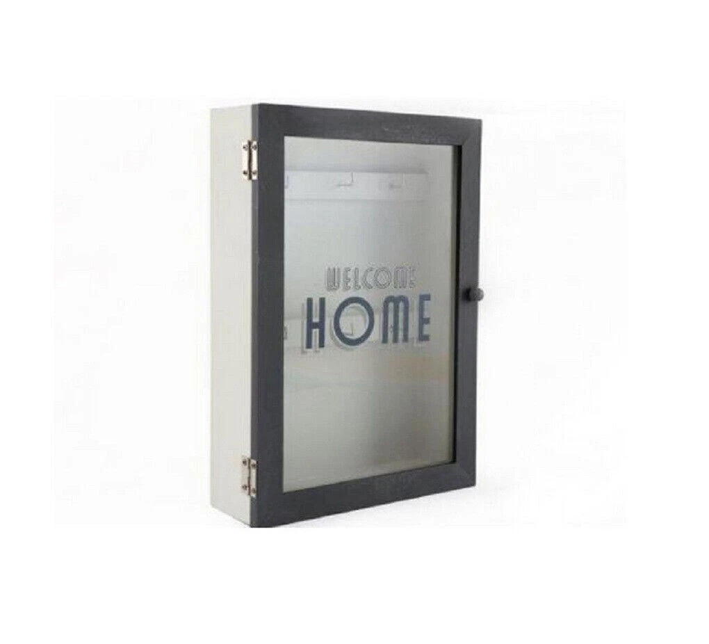 Wood Wooden Wall Key Cupboard Cabinet Rack Holder Storage Box 8