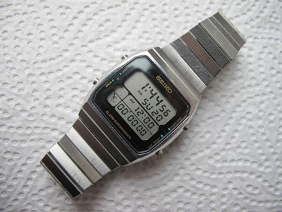 Vintage Seiko A714-5050, LCD Quartz Chronograph, Running Man, Dezember 1982  | eBay