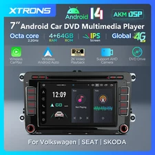 7'' Android 14 CarPlay DVD 64G Car Stereo Radio GPS AKM DSP Inclinometer for VW
