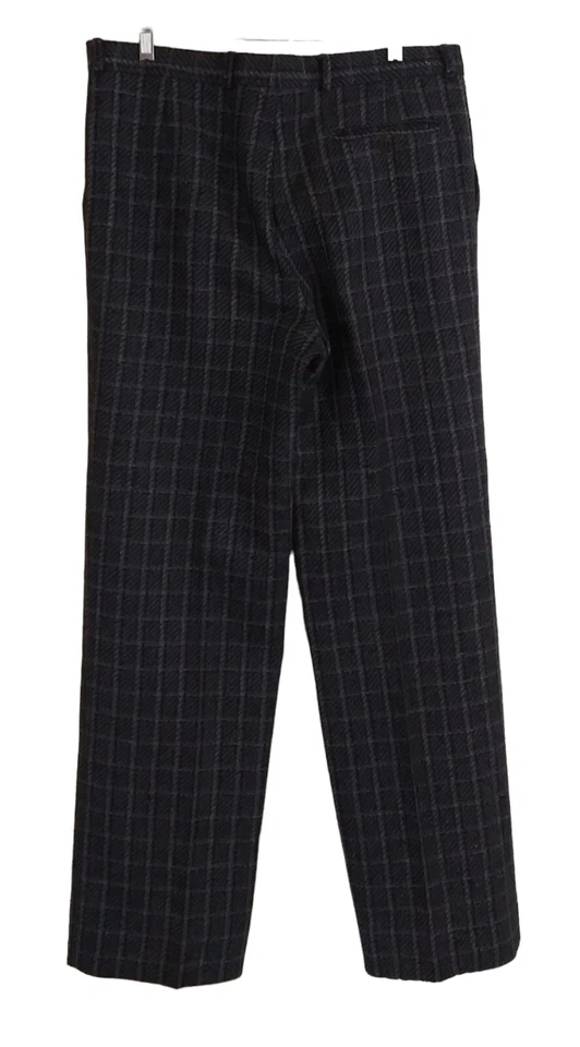 Vintage Bloomingdales Via Europa Purple Flecked Gray Plaid Check Pants 35X33 - Image 3 of 4