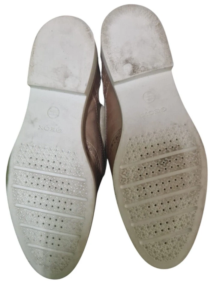 Geox Respira Damen Schuhe Mokassin Schnürschuhe Casual Altrosa / Gold Gr.36 - Bild 4 von 4