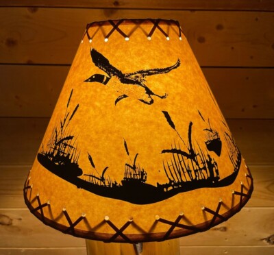 Rustic Flying Loon Scene Lamp Shade - 14''