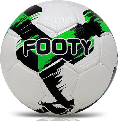 Brisko Footy Soccer Ball Size 5 Hand Stitched Green Leather Training - Football - Foto 1 di 6