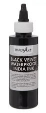 Handy Art Black Velvet Waterproof India Ink 4 floz New