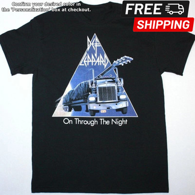 DEF LEPPARD ON THROUGH THE NIGHT Black Men all Size T-shirt A315