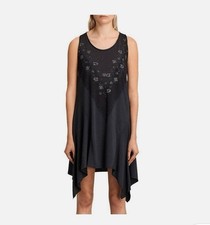 CLEAR OUT/SALE AllSaints Tany Loire Asymmetric Dress Washed Black Size M £88