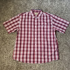 Wrangler Men s Rugged Wear Button-Up Shirt, Short Sleeve Plaid, XL
