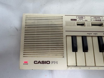 Casio PT-1 Mini Keyboard - 1980s 29-Key Mini Synthesizer White