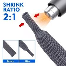 10 ft Black 16mm 5/8" Heat Shrink Tubing Sleeve Braided Protect Car Cable/Wires