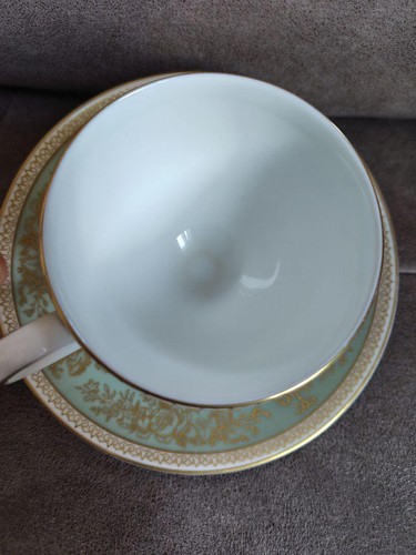 Wedgwood Columbia Sage Green 1-Piece Cup & Saucer Used, some stains - Picture 3 of 7
