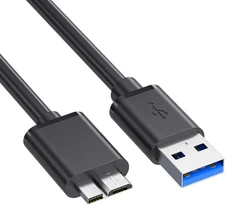 Micro USB 3.0 Cable, Type A Male to B Cord 3.3ft 3.3Ft, Black
