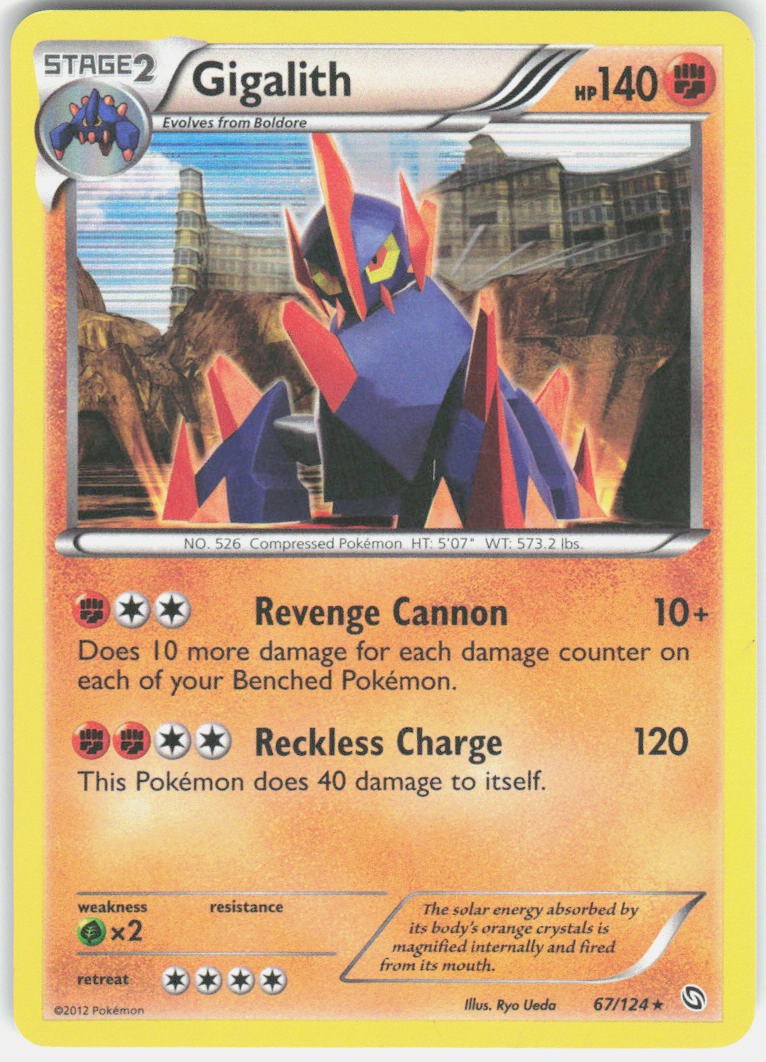 Gigalith 67/124 Rare Dragons Exalted Pokemon Reverse Holo Near Mint
