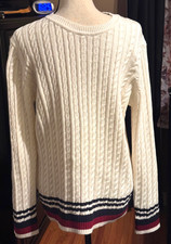 TOMMY HILFIGER Youth Boy's 100 Cotton Classic Cable Knit SWEATER - Size XL -NWT