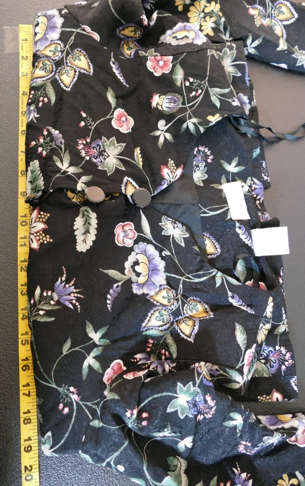 Traje Falda Midi Liz Claiborne Mujer Talla 6 Negro Floral Carrera Oficina Corporativo Foto 4 de 4