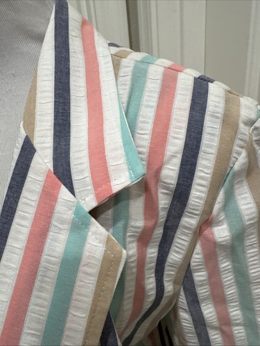Pastell Regenbogen gestreifte Jacke Blazer vorne offen Manschettenärmel XL Vintage 80er 90er Neu mit Etikett - Bild 4 von 17