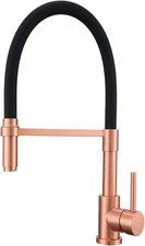 MIFULY Copper Kitchen Tap, Pull Down Sprayer, 360 Degree Black and Red 